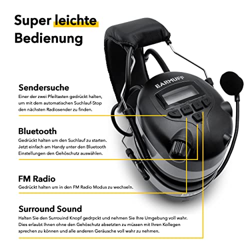 2017 DS-Alert EARMUFF dynamischer 31dB Gehörschutz mit BLUETOOTH und Surround Umgebungswahrnehmung - 3