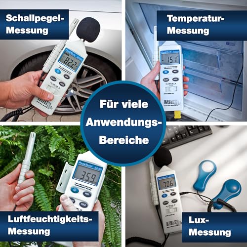 PeakTech 4 in 1 Multifunktions-Umweltmessgerät mit Lux-Meter, Schallpegelmessung, Temperatur und Luftfeuchtigkeit - 3