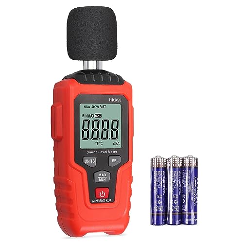 ALLmeter Dezibel Messgerät 35-135dB(A) DB Messgerät Schallpegelmesser Digital Tragbar Schallpegelmessgerät mit LCD-Display Hintergrundbeleuchtung Max/Min/Data Hold für Zuhause Fabrik - 2